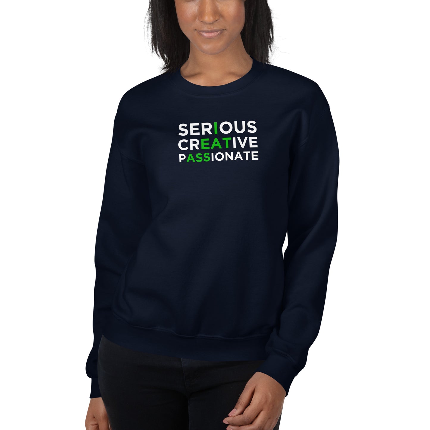 Sweat unisexe col rond Serious creative passionate - Sedurro