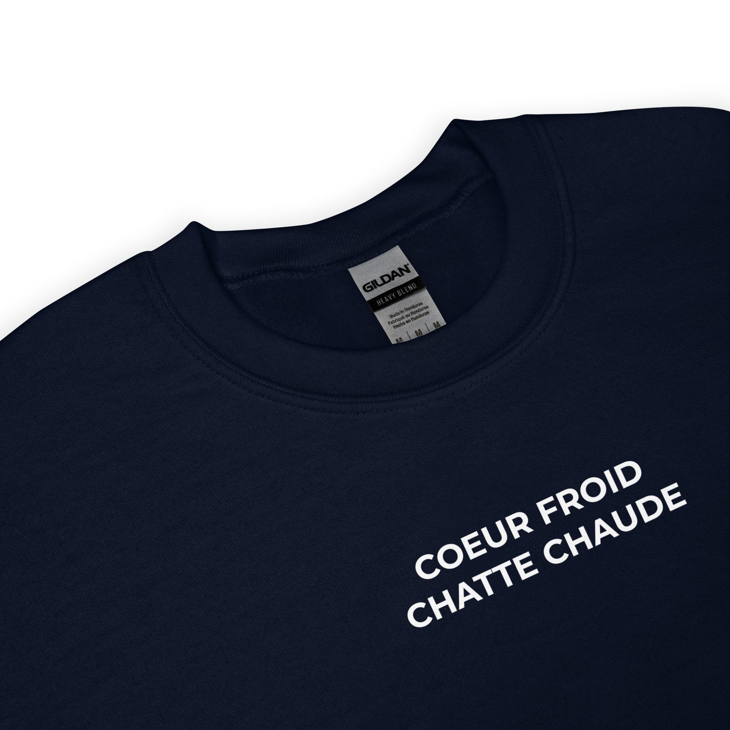 Sweat unisexe col rond Cœur froid chatte chaude - Sedurro