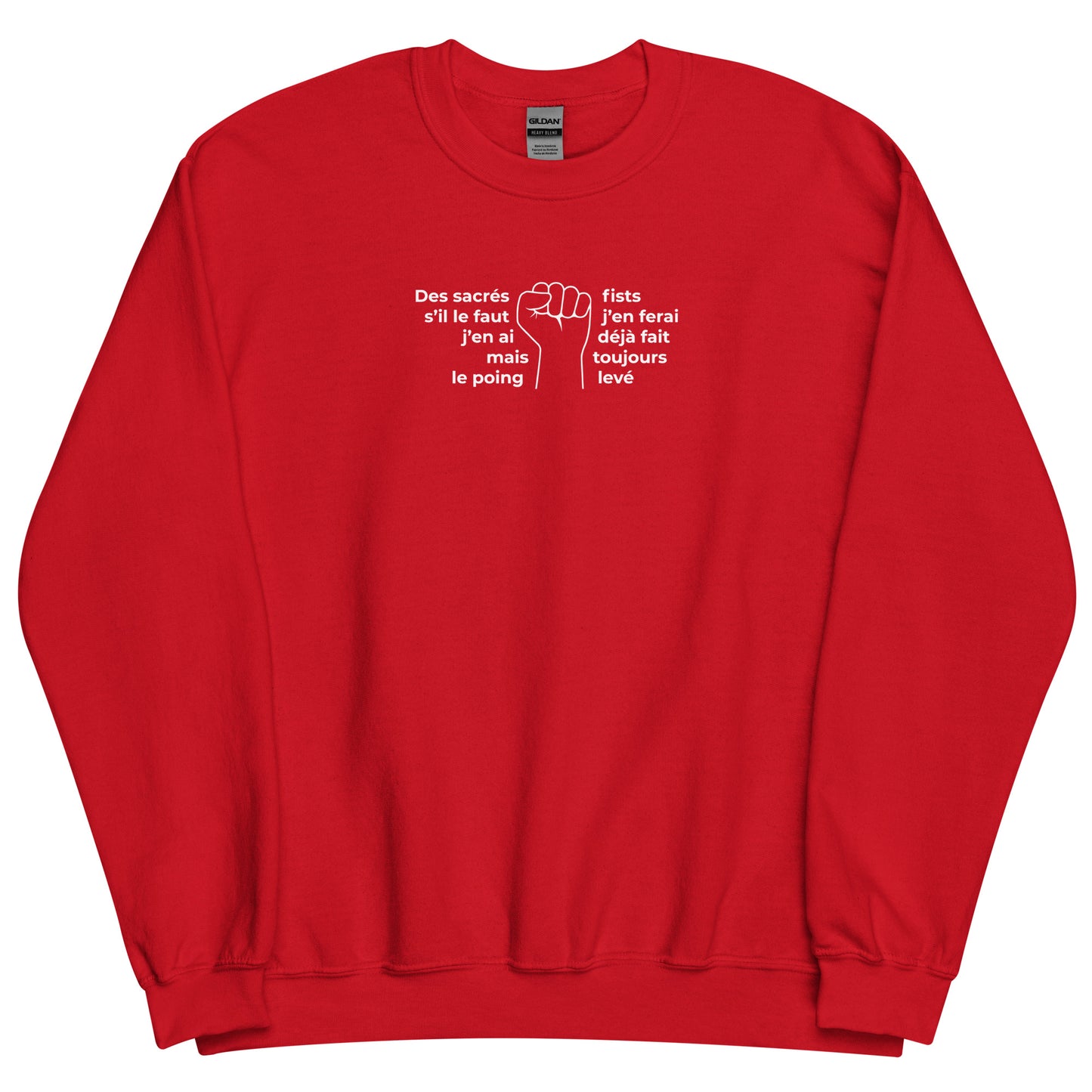 Sweat unisexe col rond Paroles des sacrés fists toujours le poing levé - Sedurro