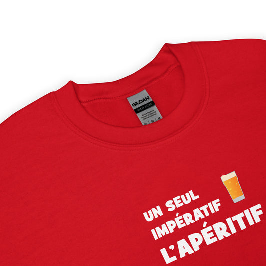 Sweat unisexe col rond Un seul impératif L'apéritif - Sedurro