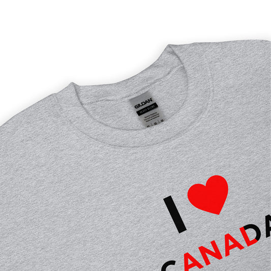 Sweat unisexe col rond I love Canada anal - Sedurro
