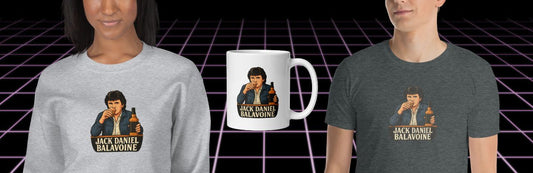 Jack Daniel Balavoine : le t-shirt humour rock qui mélange whisky culte et chanson française