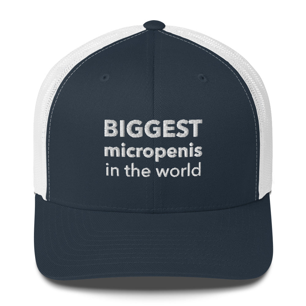Casquette brodée Biggest micropenis in the world Bleu Marine Blanc - Sedurro