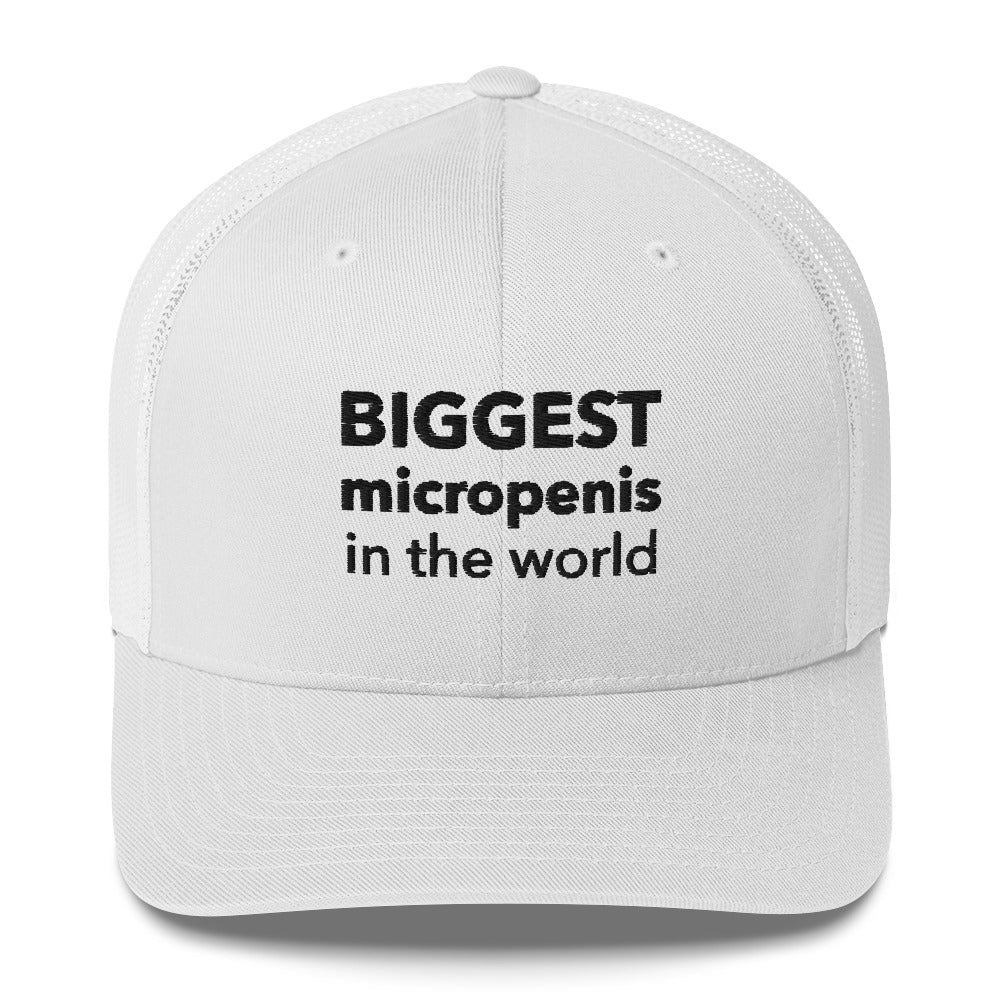 Casquette brodée Biggest micropenis in the world Blanc - Sedurro
