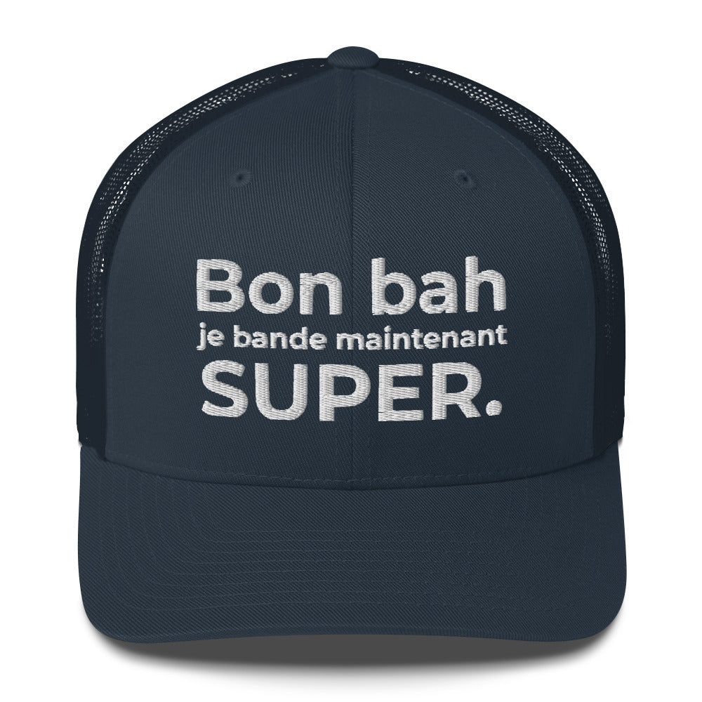 Casquette brodée Bon bah je bande maintenant super Bleu Marine - Sedurro