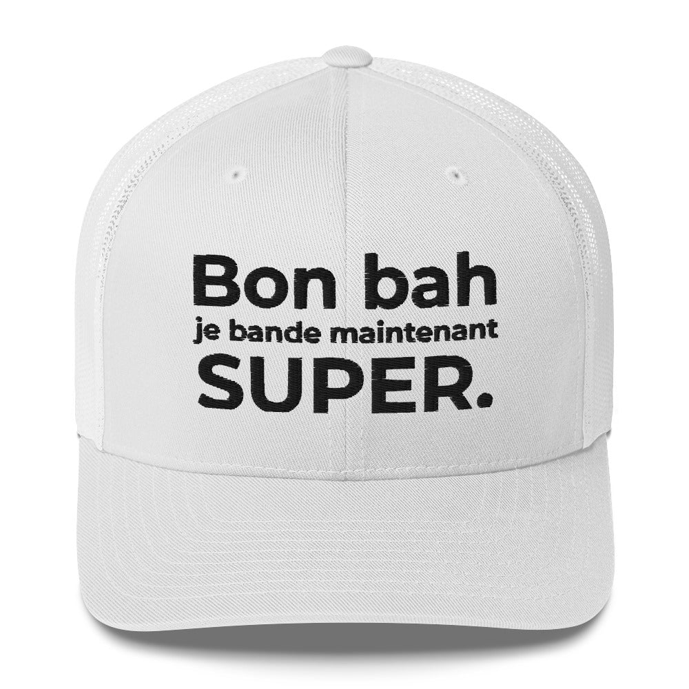 Casquette brodée Bon bah je bande maintenant super Blanc - Sedurro