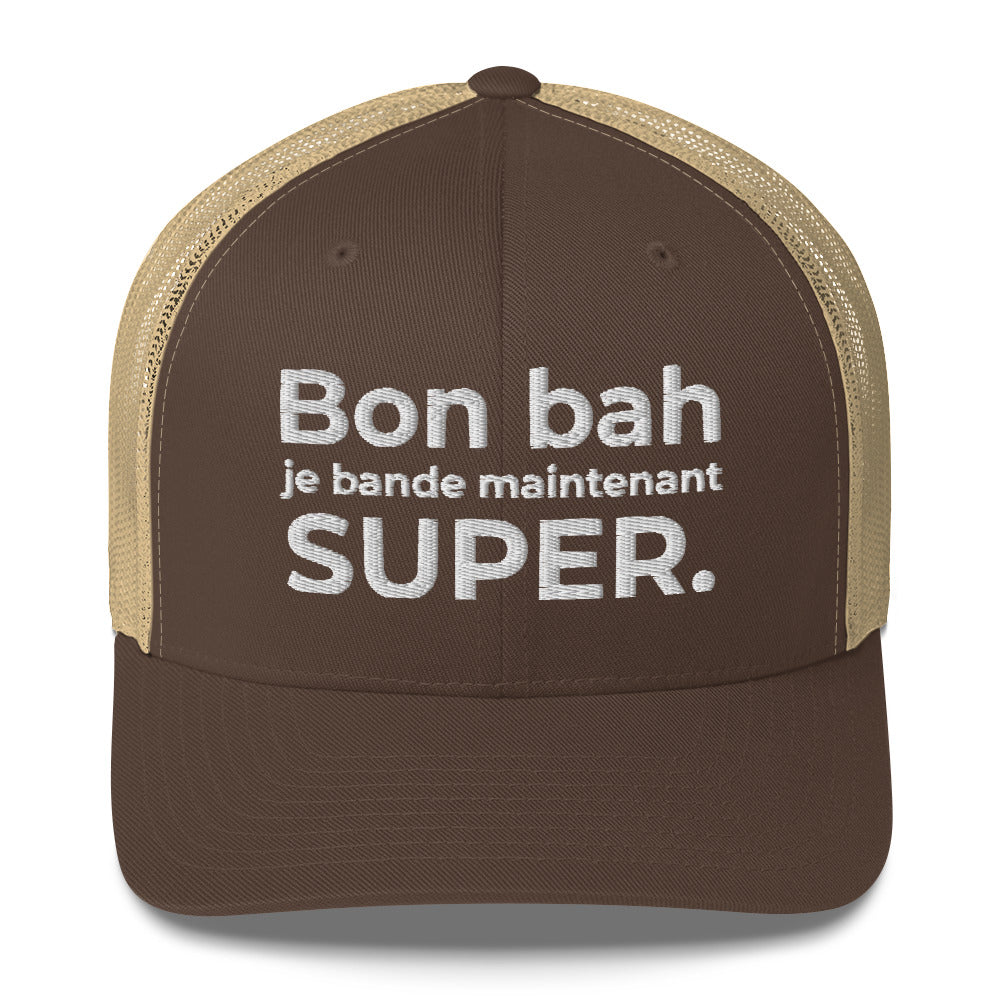 Casquette brodée Bon bah je bande maintenant super Marron Kaki - Sedurro