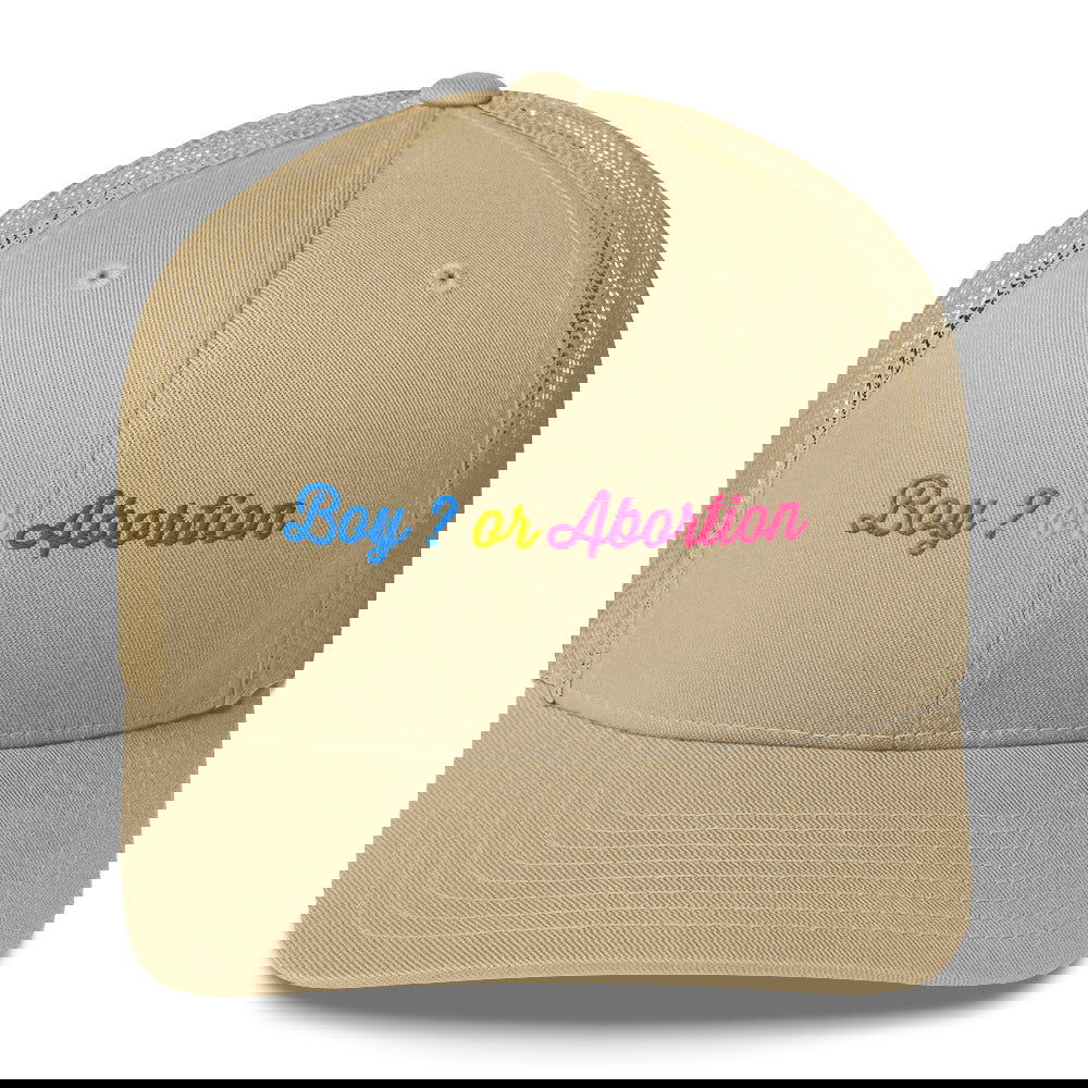Casquette brodée Boy or abortion gender reveal Kaki - Sedurro