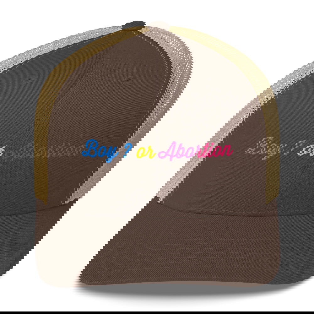 Casquette brodée Boy or abortion gender reveal Marron Kaki - Sedurro