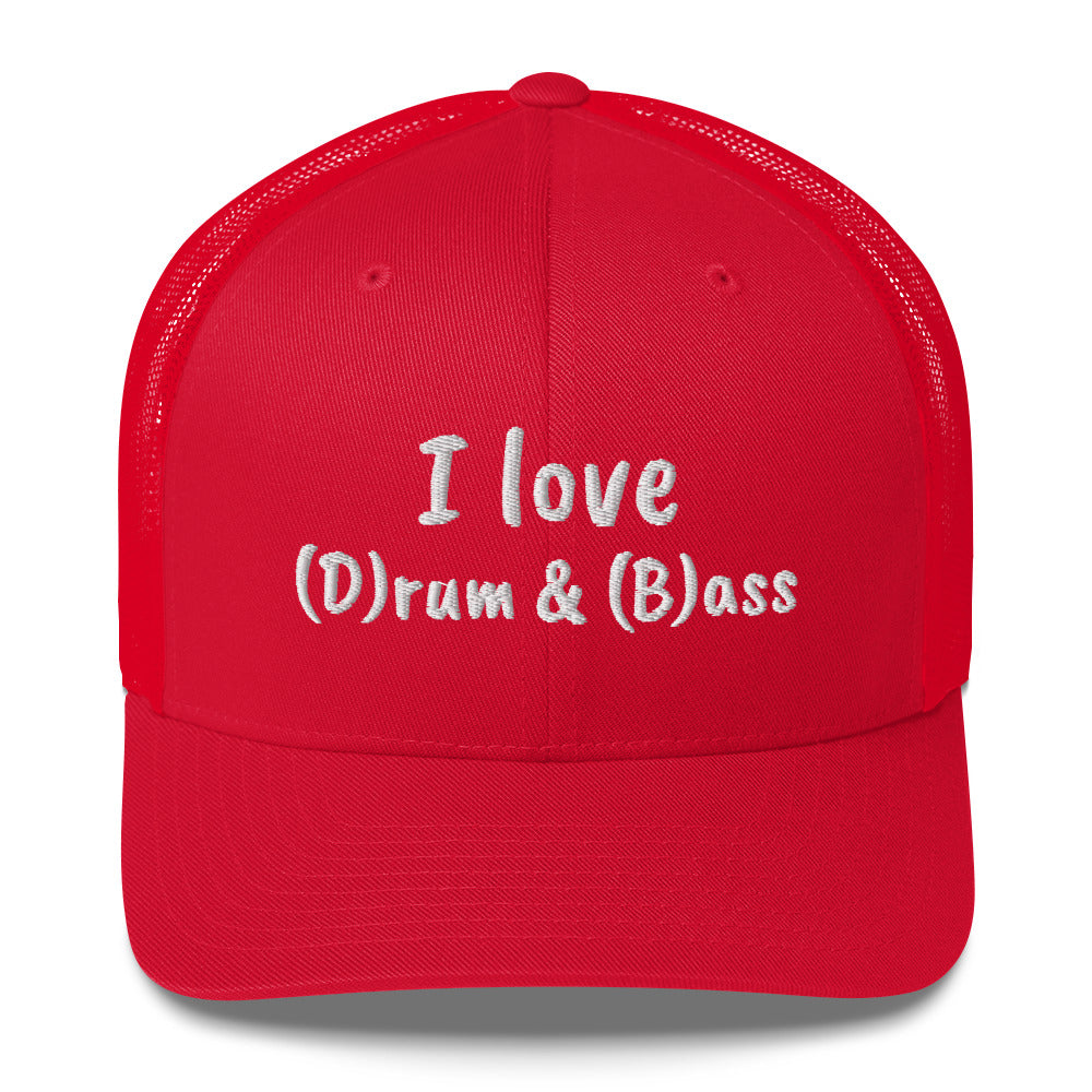 Casquette brodée I love (d)rum and (b)ass Rouge - Sedurro