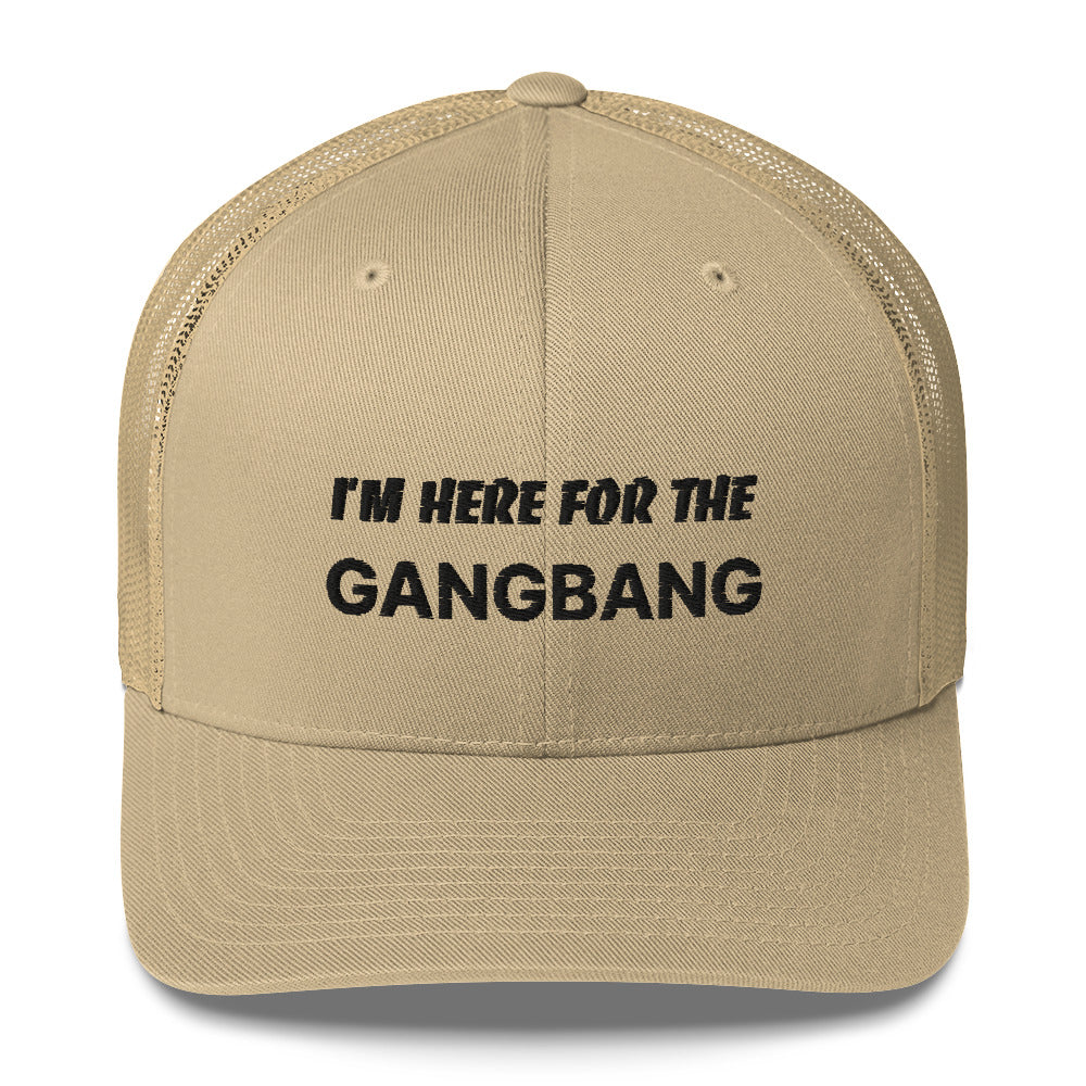 Casquette brodée I'm here for the gangbang Kaki - Sedurro