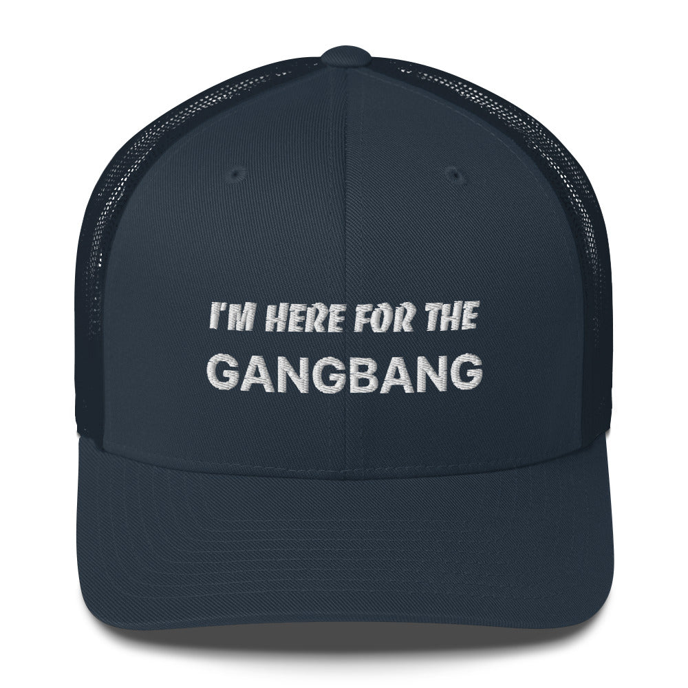 Casquette brodée I'm here for the gangbang Bleu Marine - Sedurro