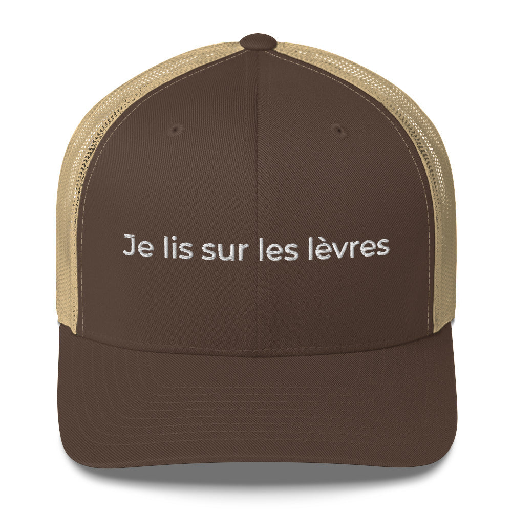 Casquette brodée Je lis sur les lèvres Marron Kaki - Sedurro
