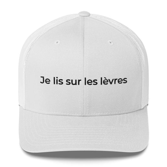 Casquette brodée Je lis sur les lèvres Blanc - Sedurro