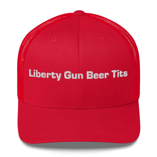 Casquette brodée LGBT liberty gun beer tits Rouge - Sedurro