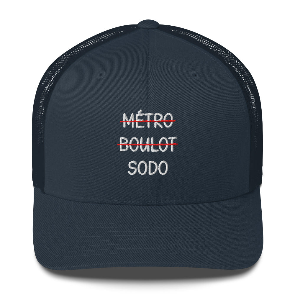 Casquette brodée Métro boulot sodo Bleu Marine - Sedurro