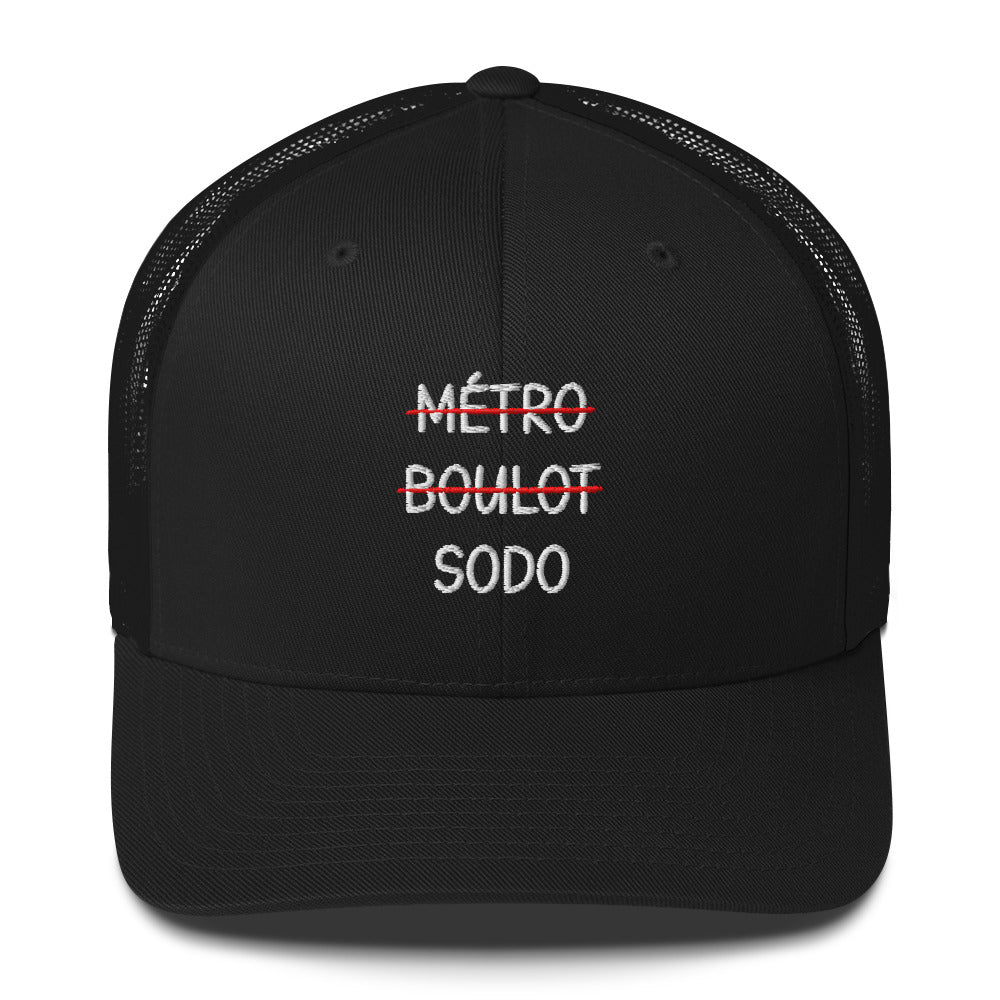 Casquette brodée Métro boulot sodo Noir - Sedurro
