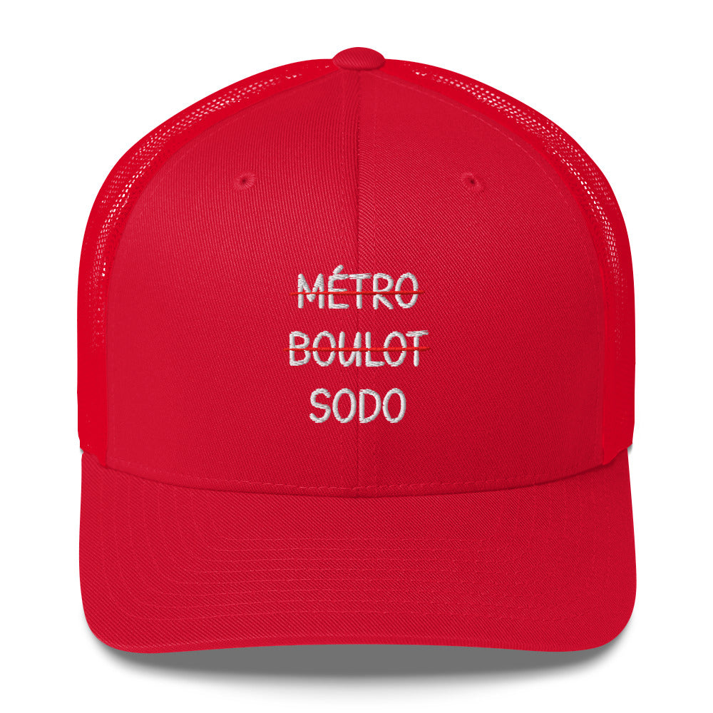 Casquette brodée Métro boulot sodo Rouge - Sedurro