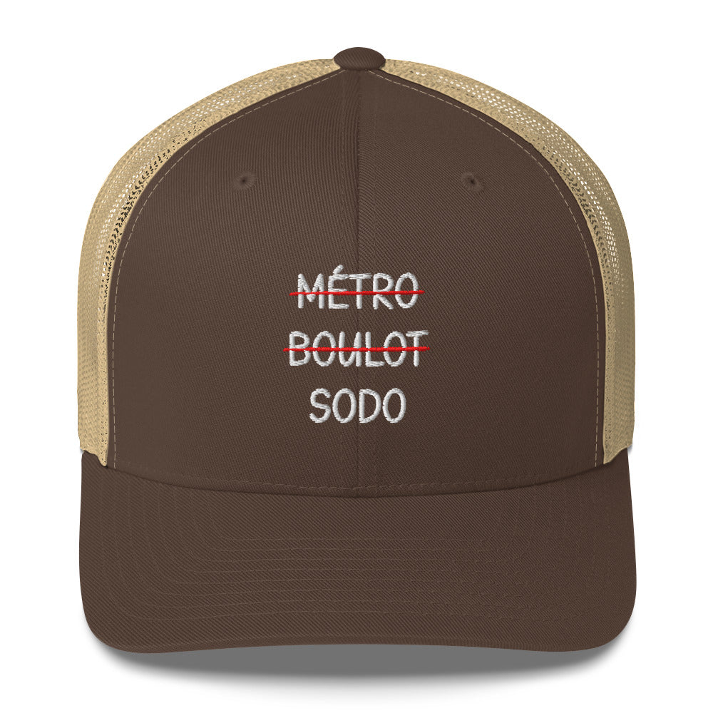 Casquette brodée Métro boulot sodo Marron Kaki - Sedurro