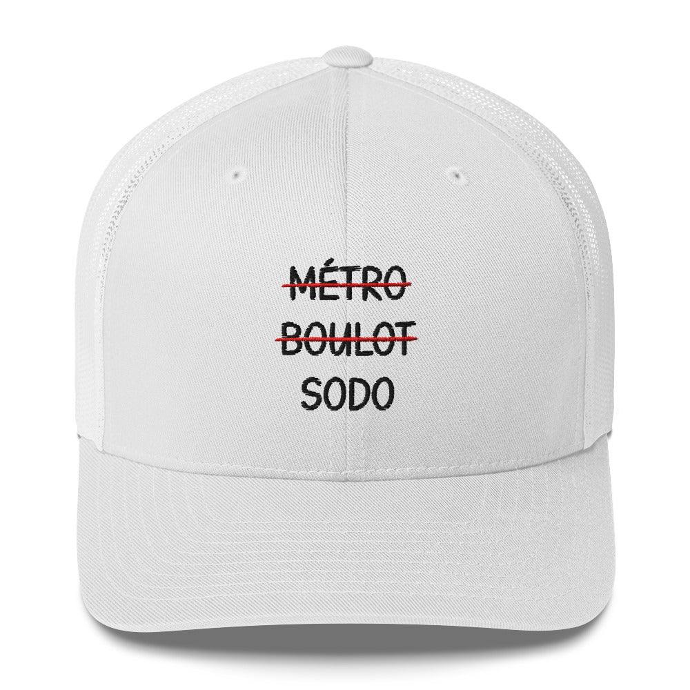 Casquette brodée Métro boulot sodo Blanc - Sedurro