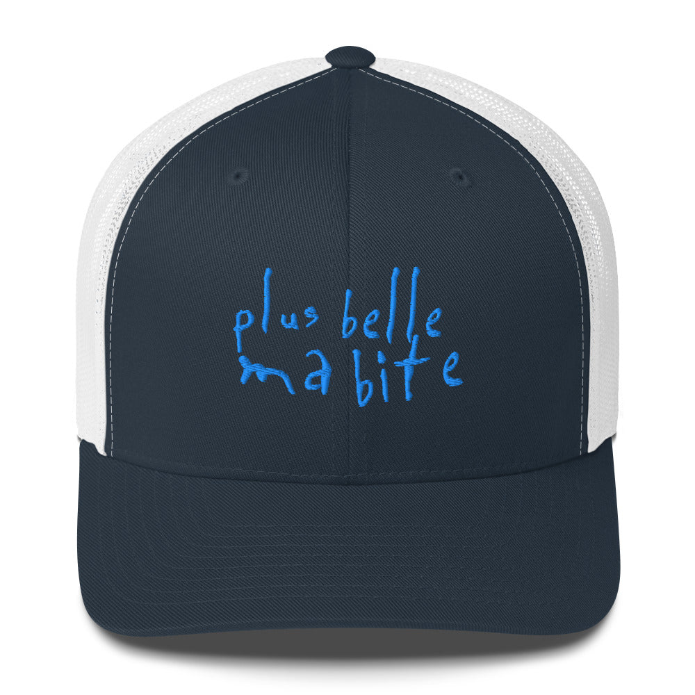 Casquette brodée Plus belle ma bite Bleu Marine Blanc - Sedurro