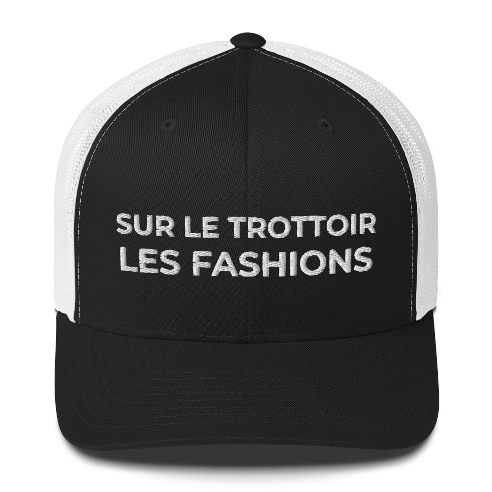 Casquette brodée Sur le trottoir les fashions Noir Blanc - Sedurro