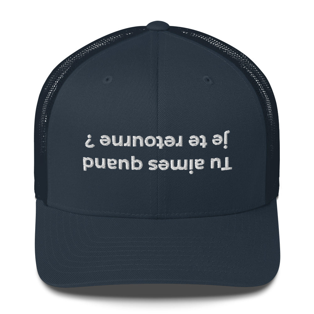 Casquette brodée Tu aimes quand je te retourne Bleu Marine - Sedurro
