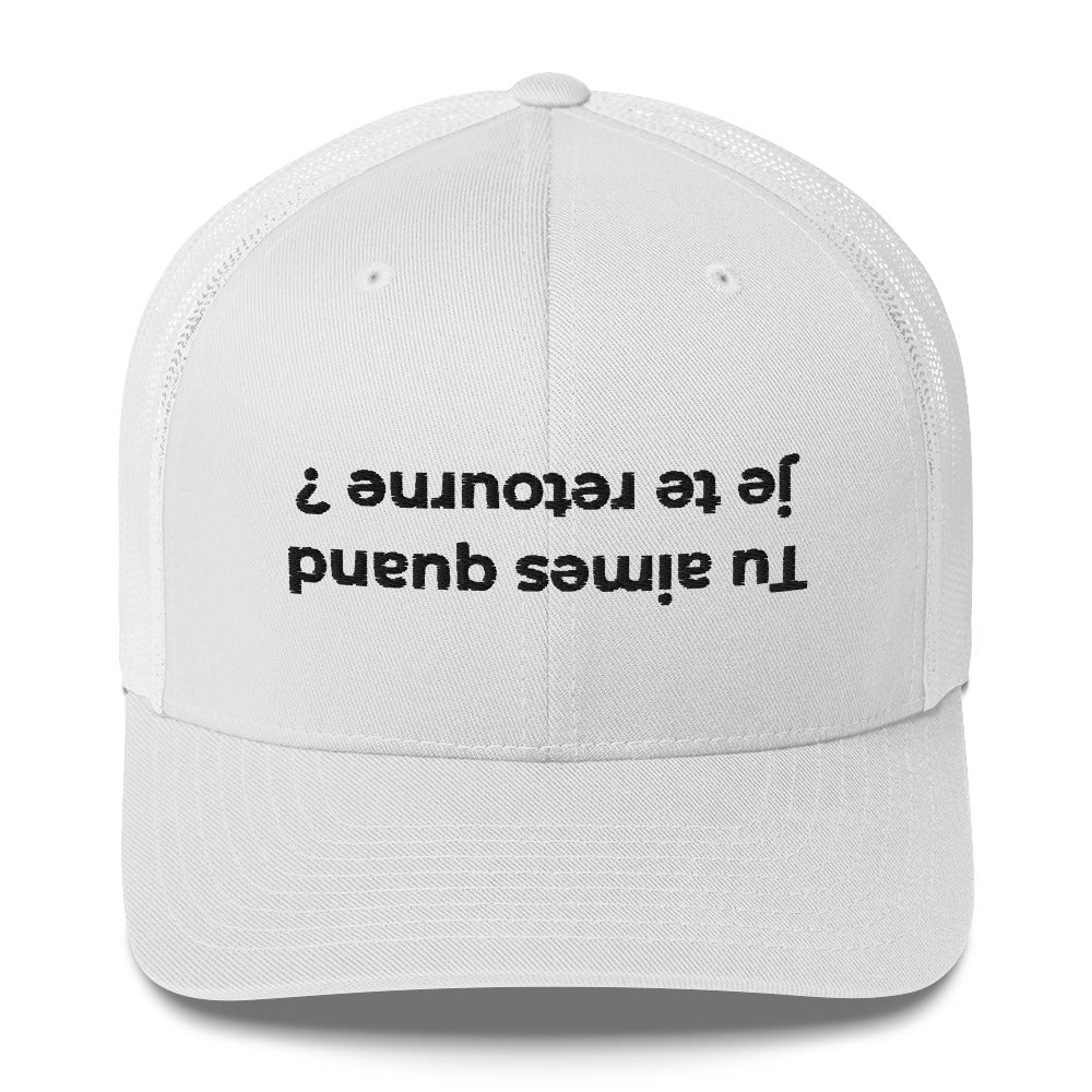 Casquette brodée Tu aimes quand je te retourne Blanc - Sedurro