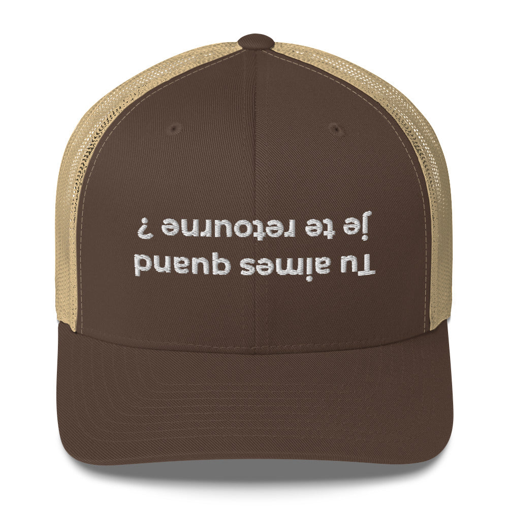 Casquette brodée Tu aimes quand je te retourne Marron Kaki - Sedurro