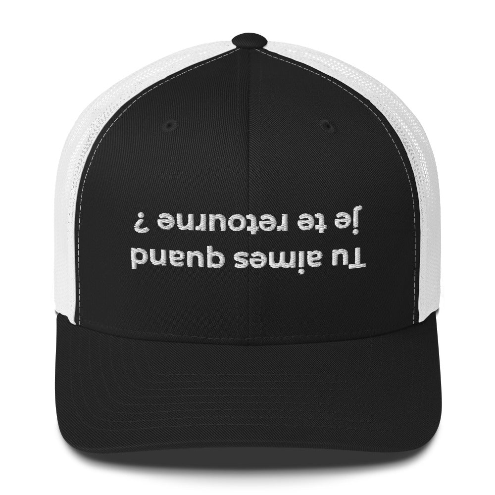 Casquette brodée Tu aimes quand je te retourne Noir Blanc - Sedurro