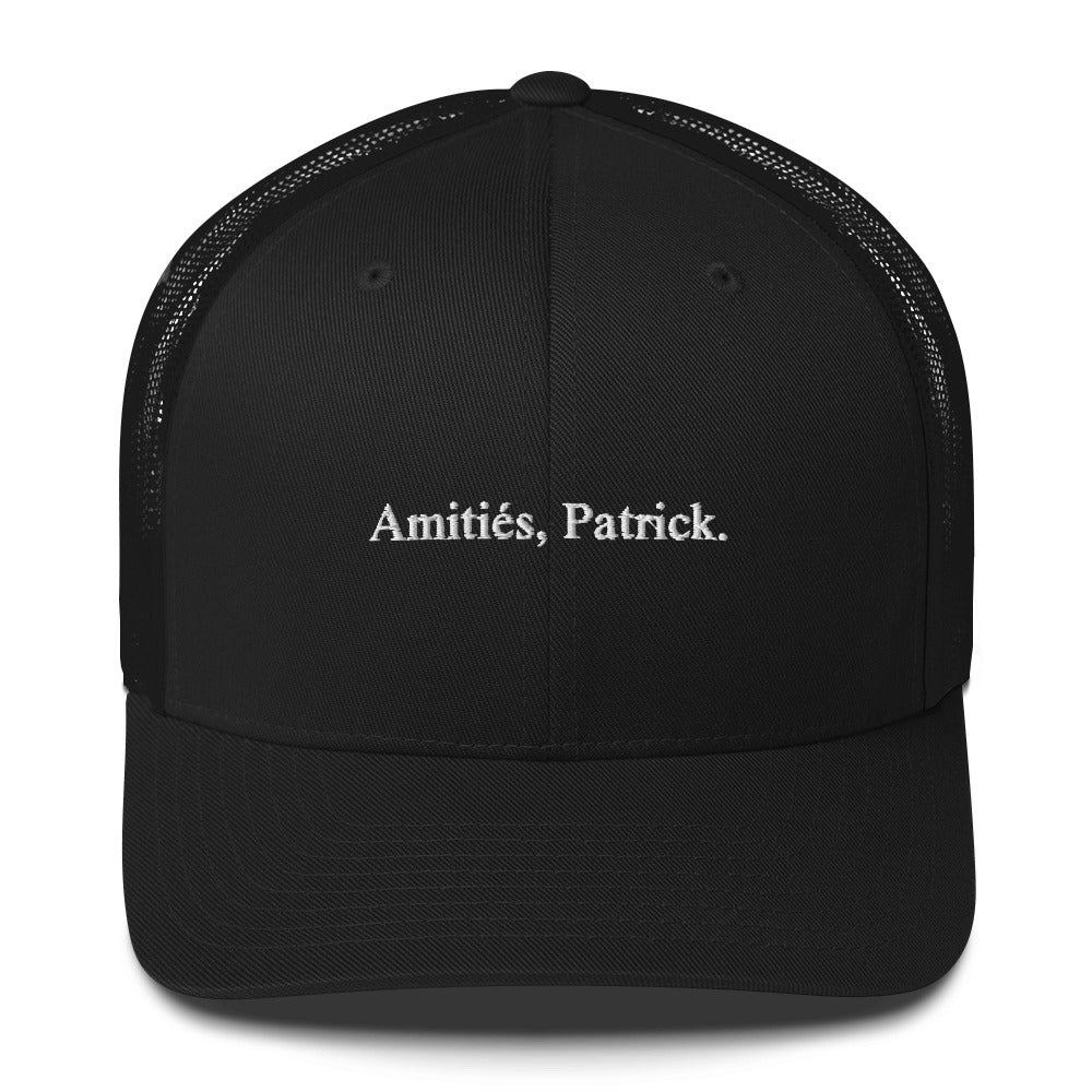 Casquette brodée Amitiés Patrick Noir - Sedurro
