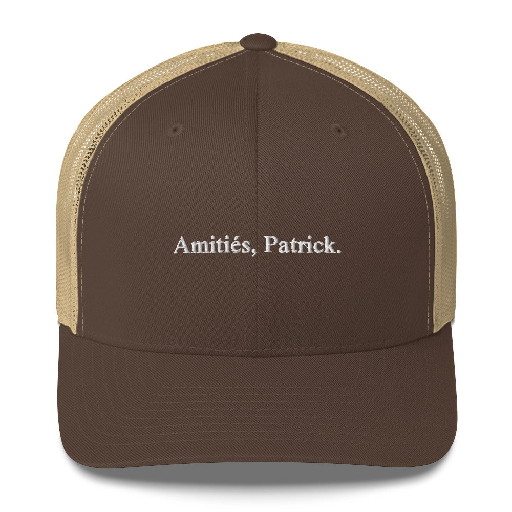 Casquette brodée Amitiés Patrick Marron Kaki - Sedurro