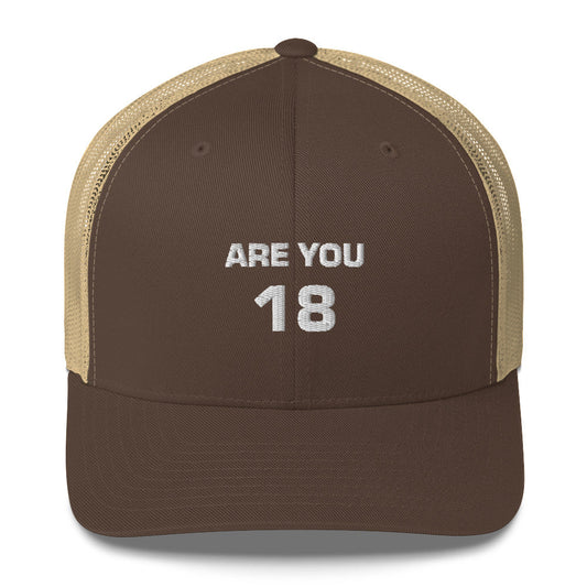 Casquette brodée Are you 18 Marron Kaki - Sedurro