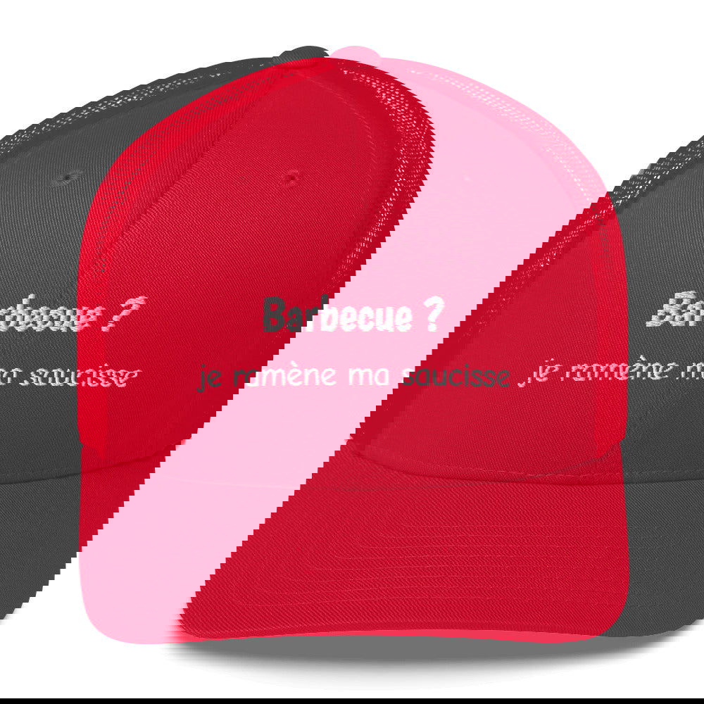 Casquette brodée Barbecue je ramène ma saucisse Rouge - Sedurro