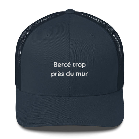 Casquette brodée Bercé trop près du mur Bleu Marine - Sedurro