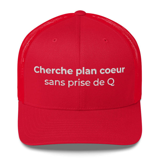 Casquette brodée Cherche plan cœur sans prise de Q - Sedurro