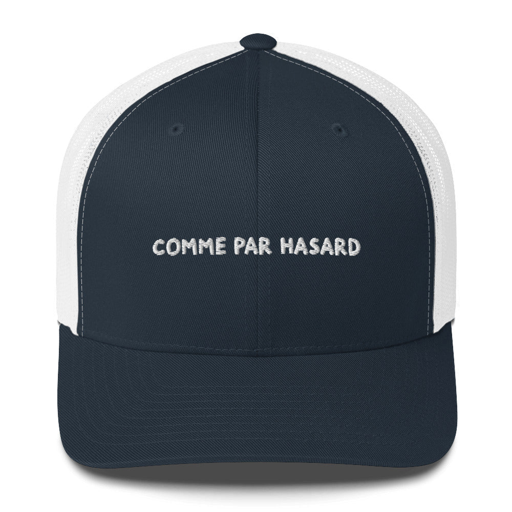 Casquette brodée Comme par hasard Bleu Marine Blanc - Sedurro