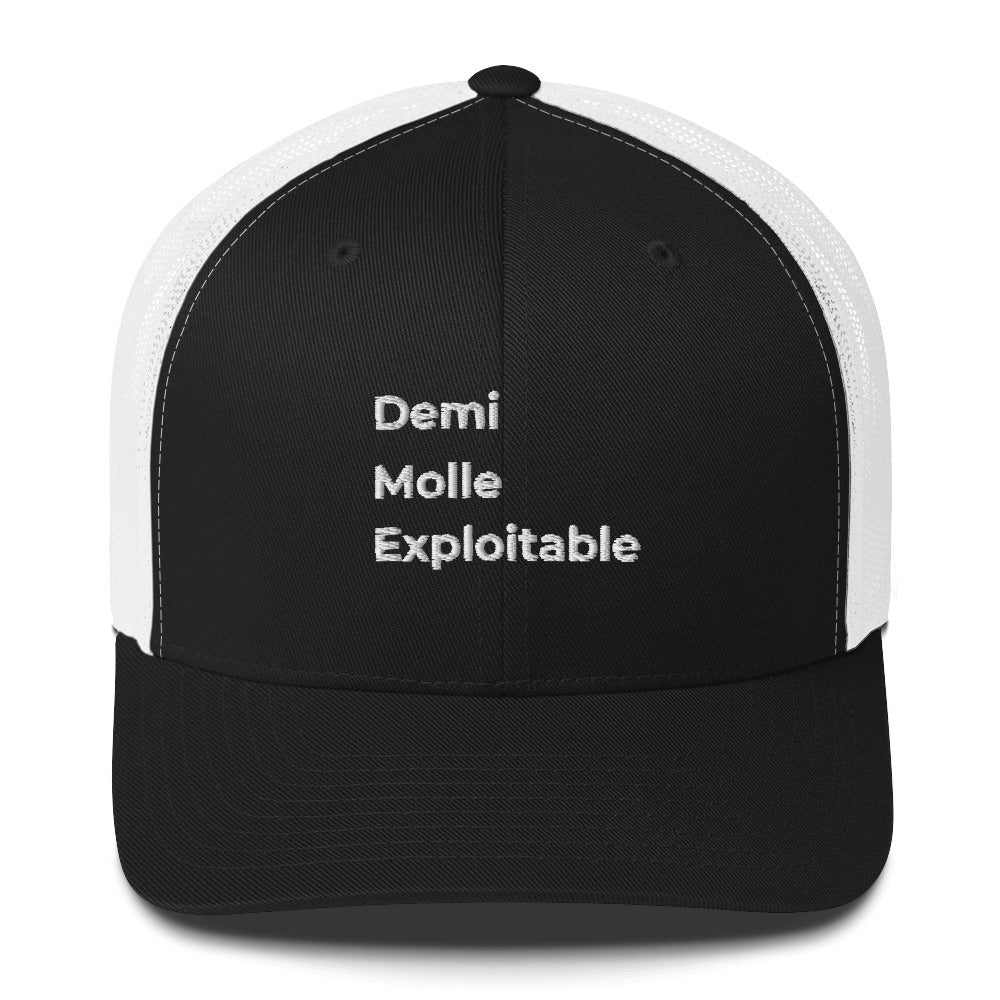 Casquette brodée Demi molle exploitable Noir Blanc - Sedurro