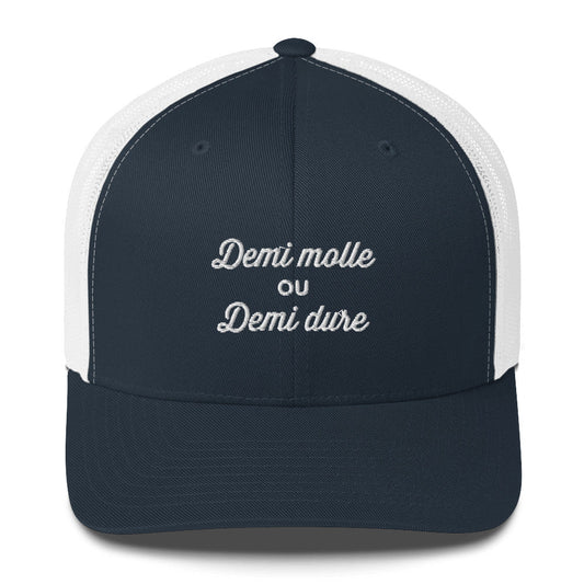 Casquette brodée Demi molle ou demi dure Bleu Marine Blanc - Sedurro
