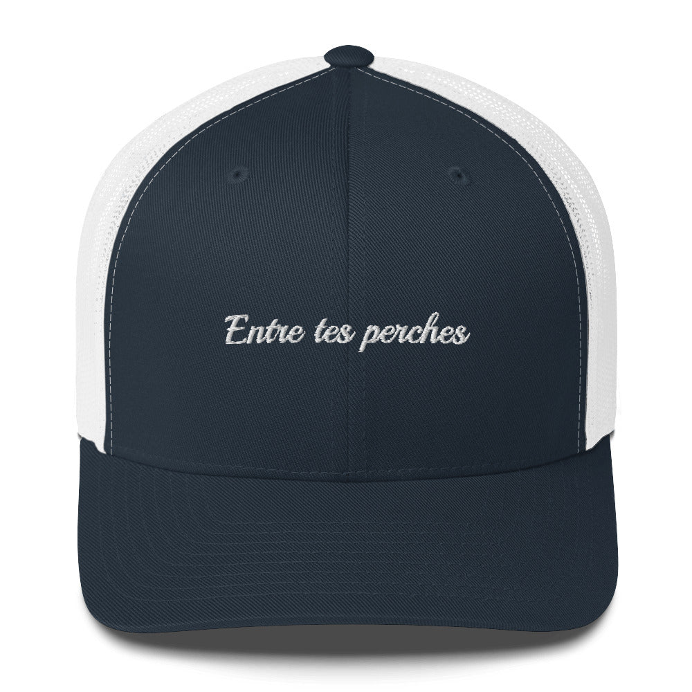 Casquette brodée Entre tes perches Bleu Marine Blanc - Sedurro