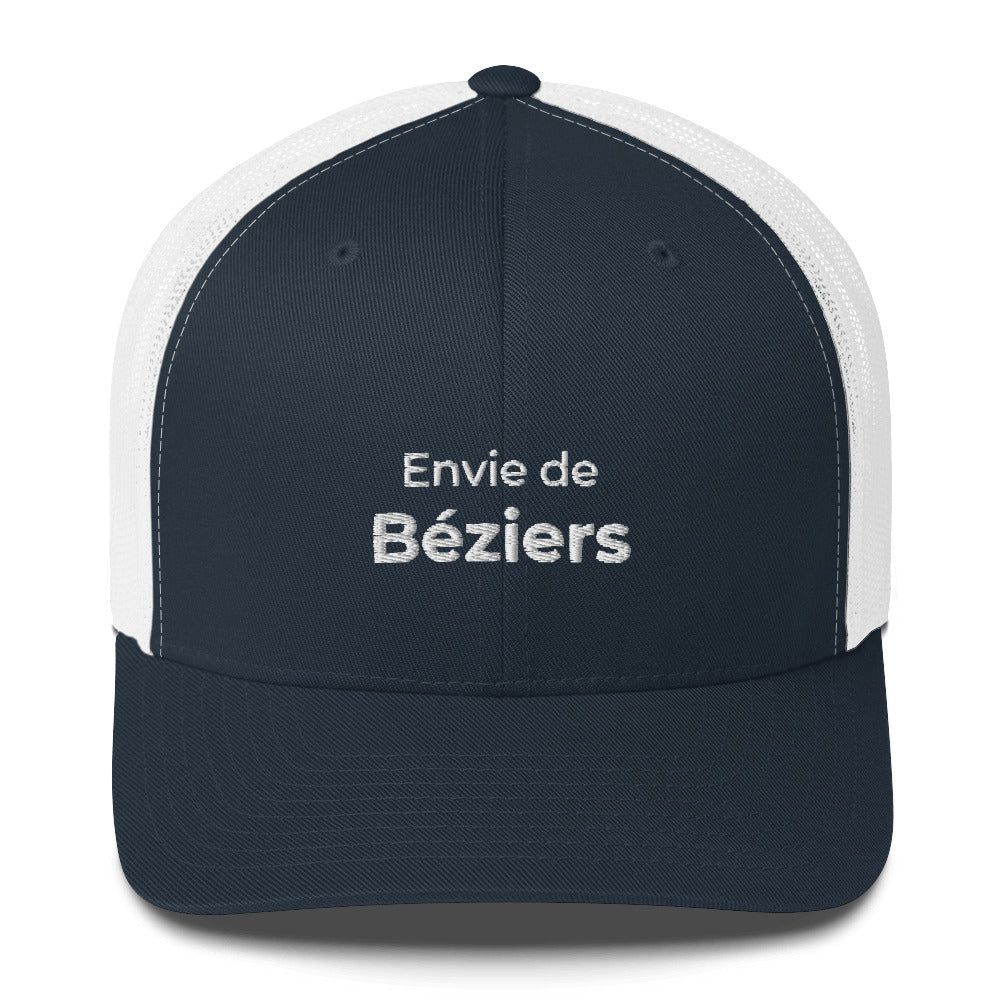 Casquette brodée Envie de Béziers Bleu Marine Blanc - Sedurro