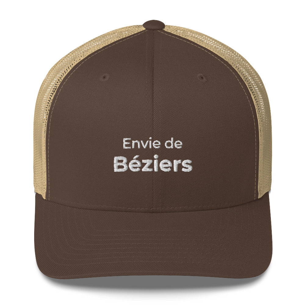 Casquette brodée Envie de Béziers Marron Kaki - Sedurro