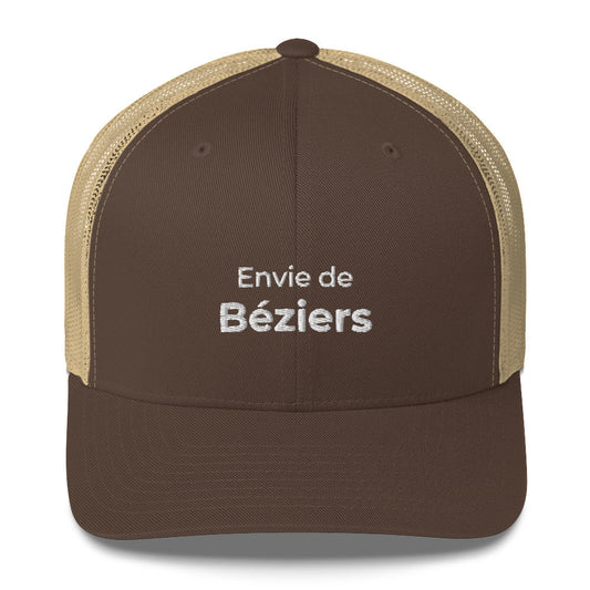 Casquette brodée Envie de Béziers Marron Kaki - Sedurro