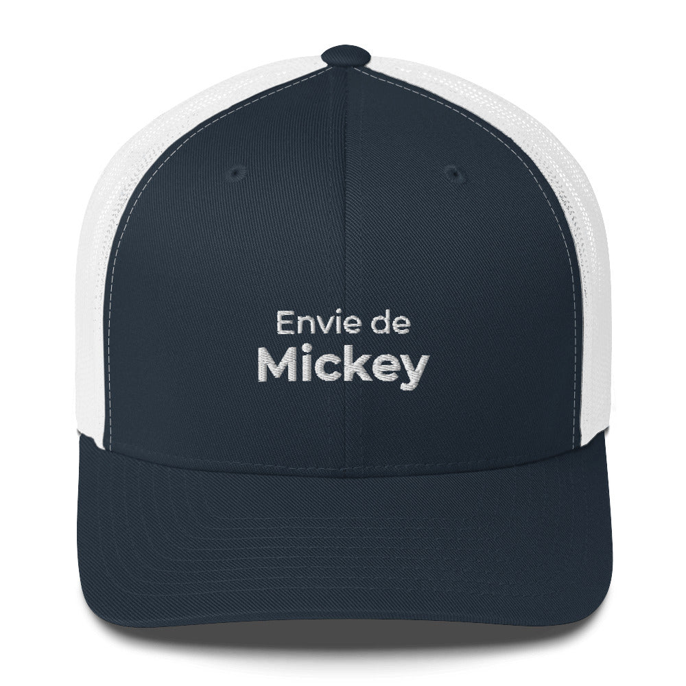 Casquette brodée Envie de Mickey Bleu Marine Blanc - Sedurro