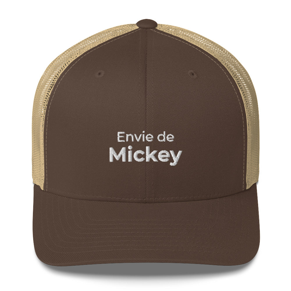 Casquette brodée Envie de Mickey Marron Kaki - Sedurro