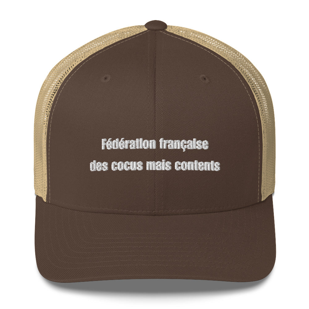 Casquette brodée Fédération française des cocus mais contents - Sedurro