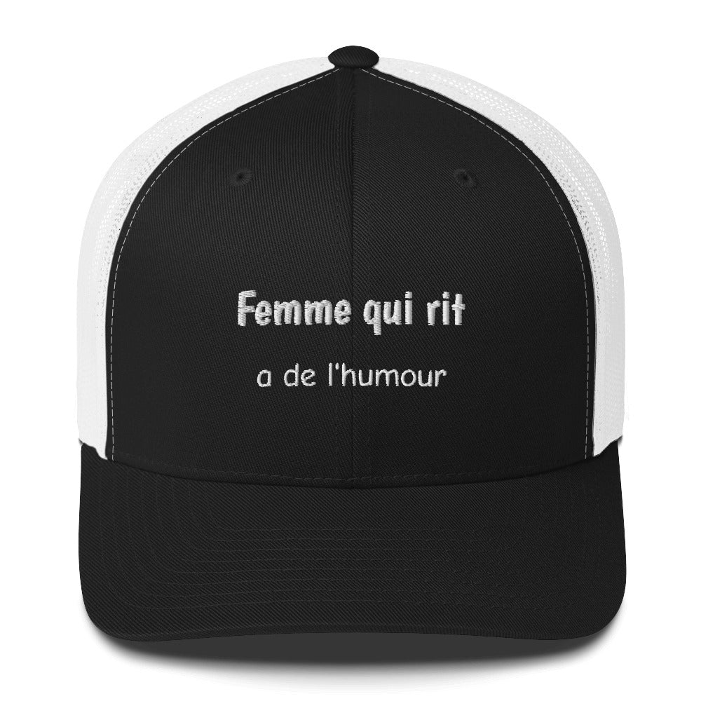 Casquette brodée Femme qui rit a de l'humour - Sedurro