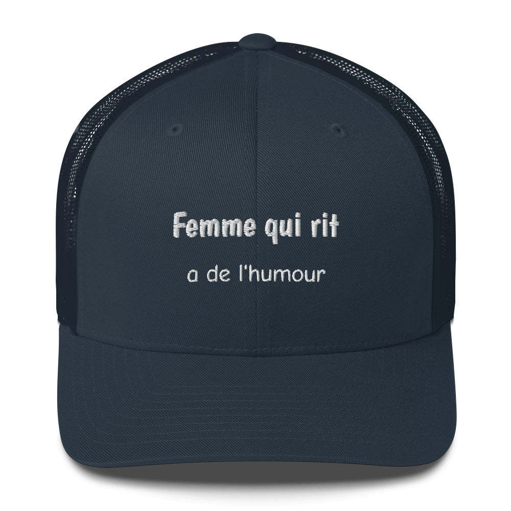 Casquette brodée Femme qui rit a de l'humour - Sedurro