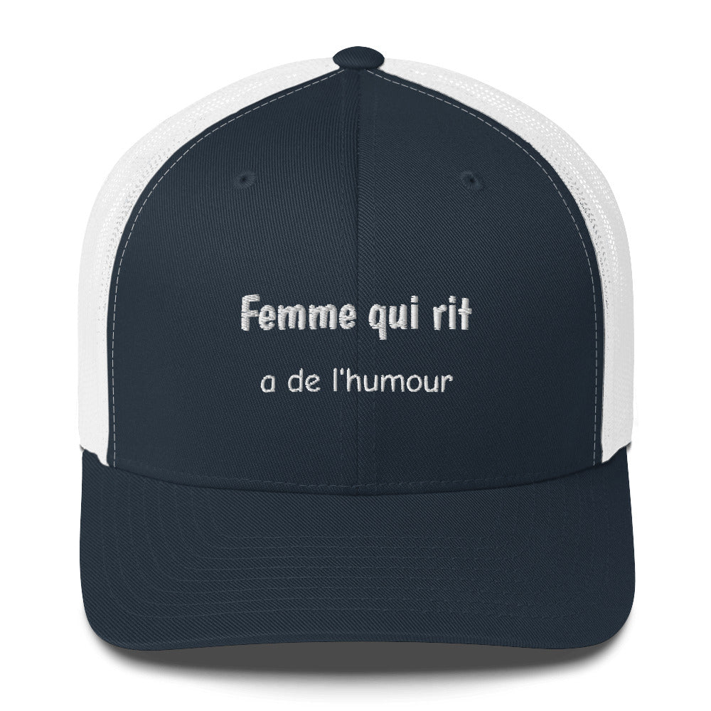 Casquette brodée Femme qui rit a de l'humour - Sedurro