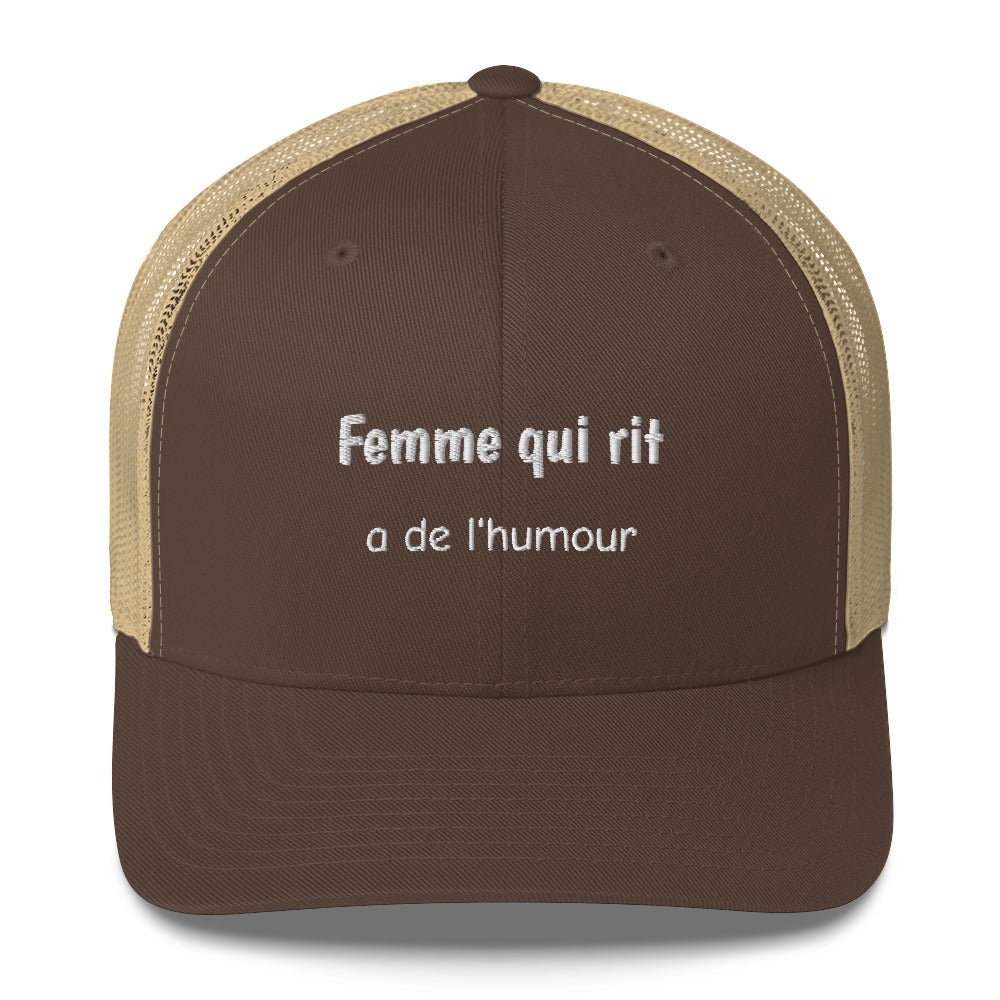 Casquette brodée Femme qui rit a de l'humour - Sedurro